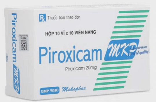 Trị viêm xương khớp Piroxicam 20mg (10 vỉ x 10 viên/hộp)
